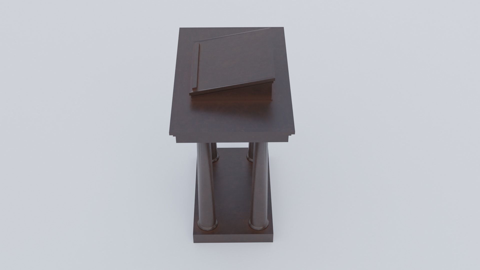 Lectern C wooden podium with book on top Low-poly 3D model_6