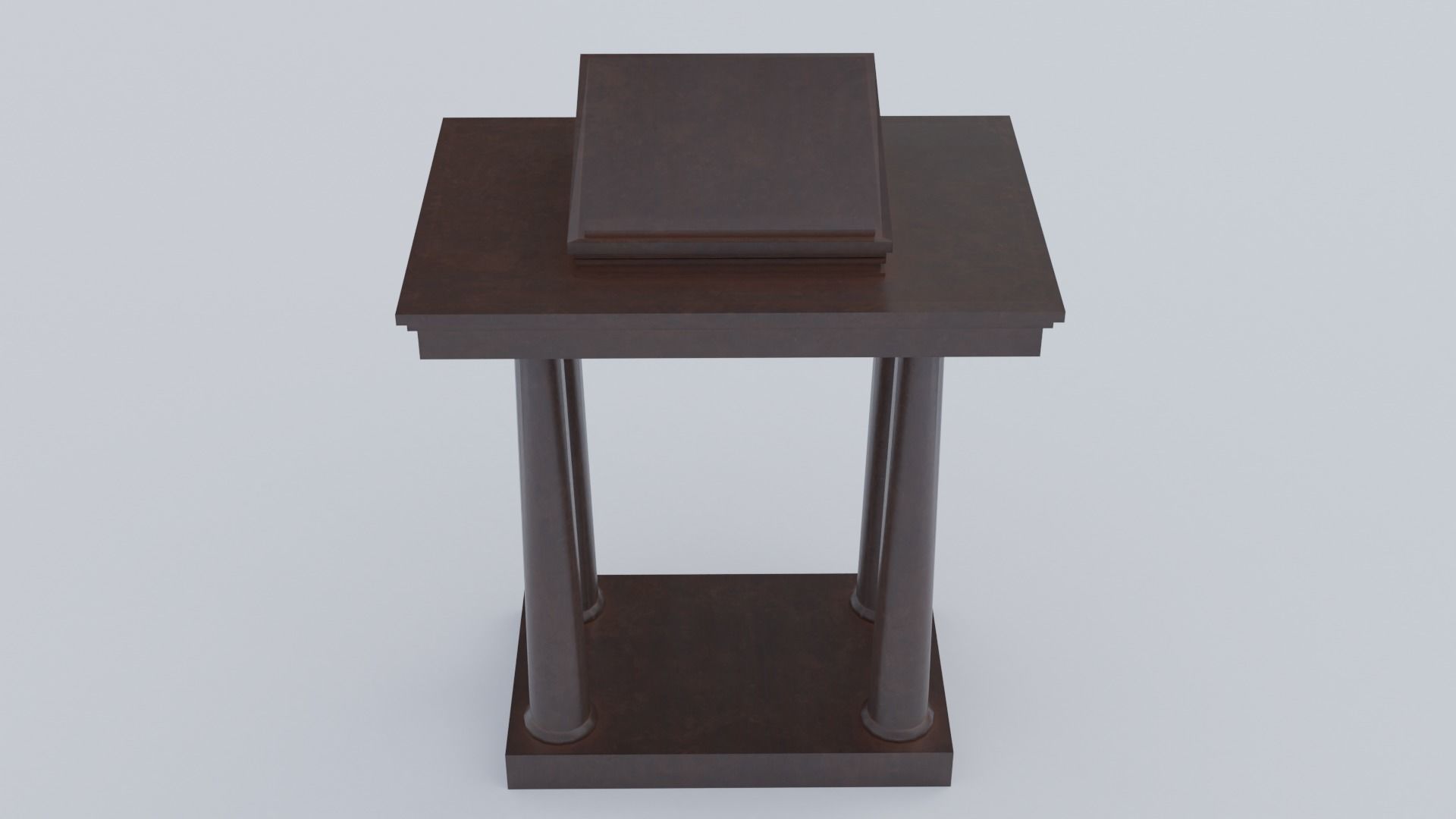 Lectern C wooden podium with book on top Low-poly 3D model_3