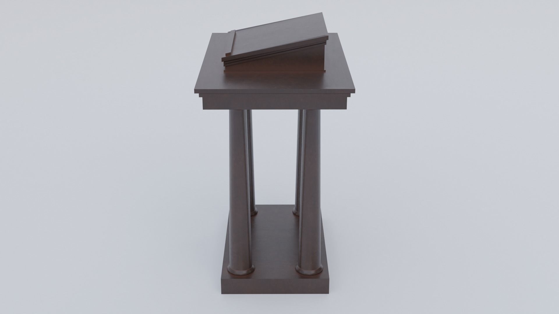 Lectern C wooden podium with book on top Low-poly 3D model_4