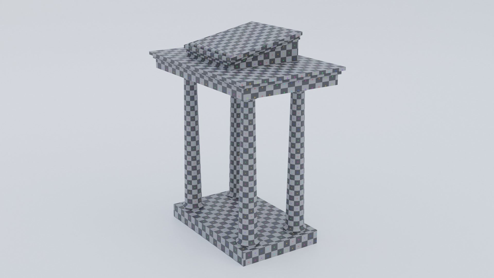 Lectern C wooden podium with book on top Low-poly 3D model_22