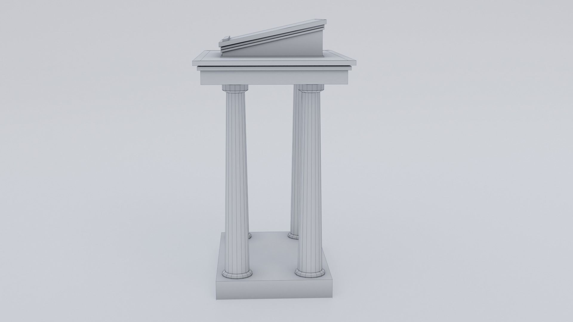 Lectern C wooden podium with book on top Low-poly 3D model_28