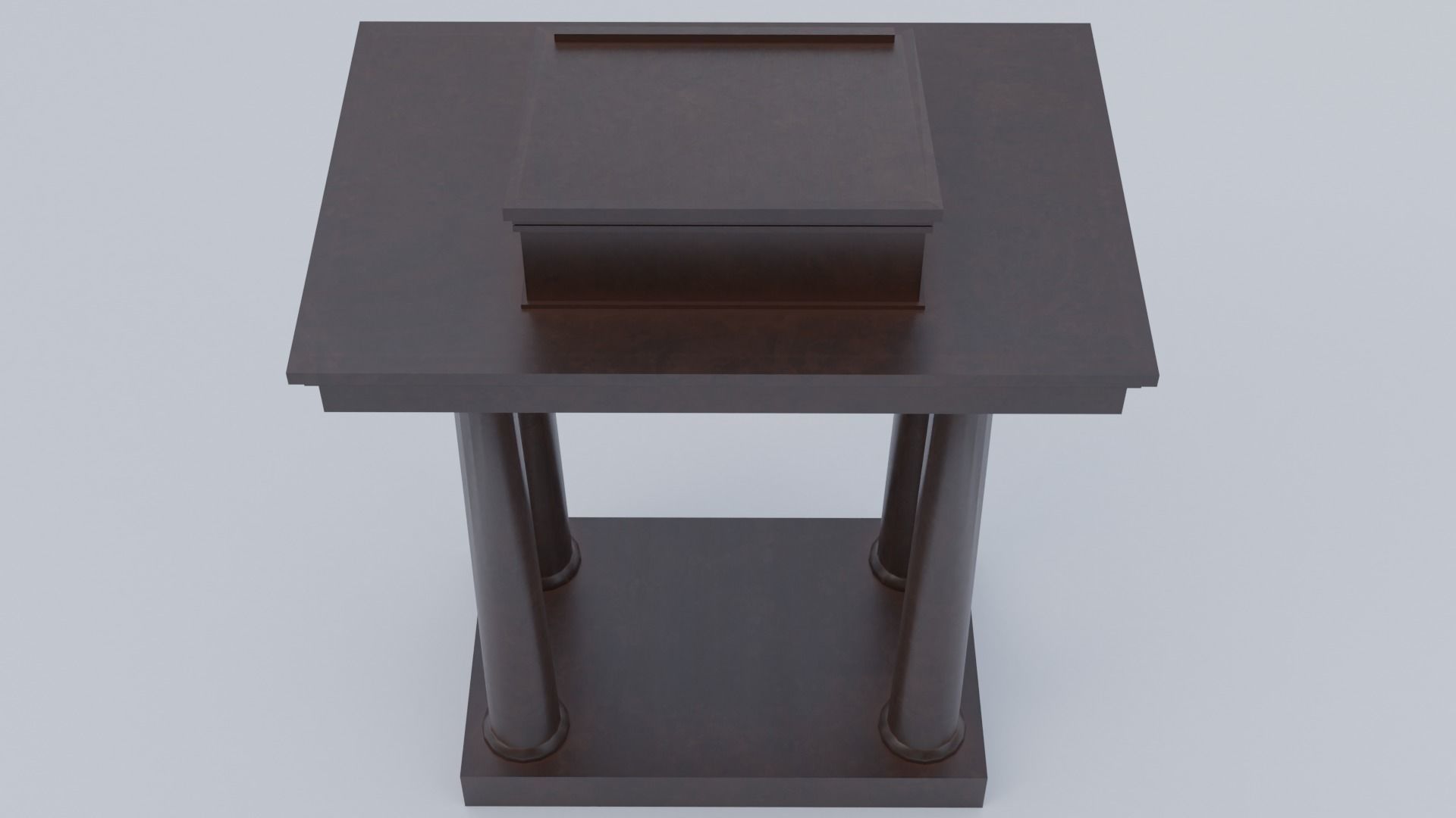 Lectern C wooden podium with book on top Low-poly 3D model_19