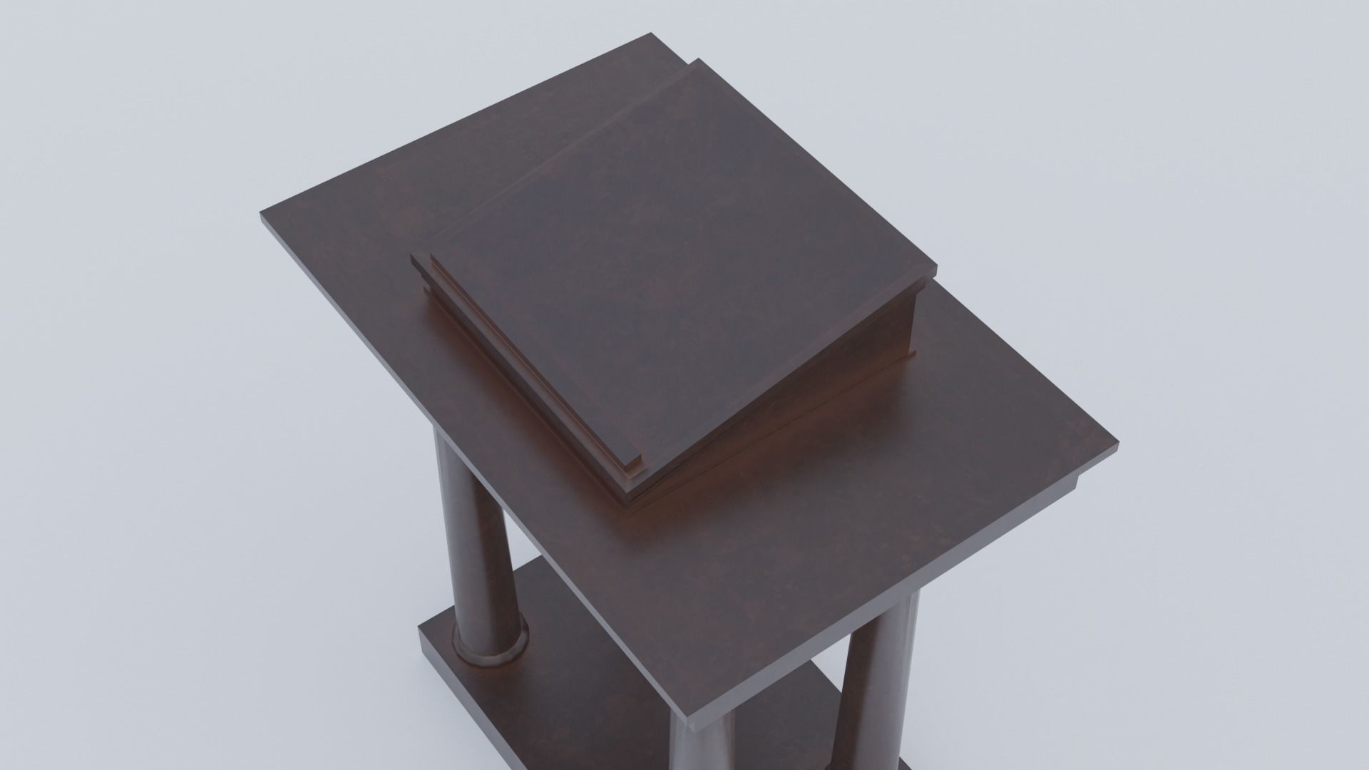 Lectern C wooden podium with book on top Low-poly 3D model_14