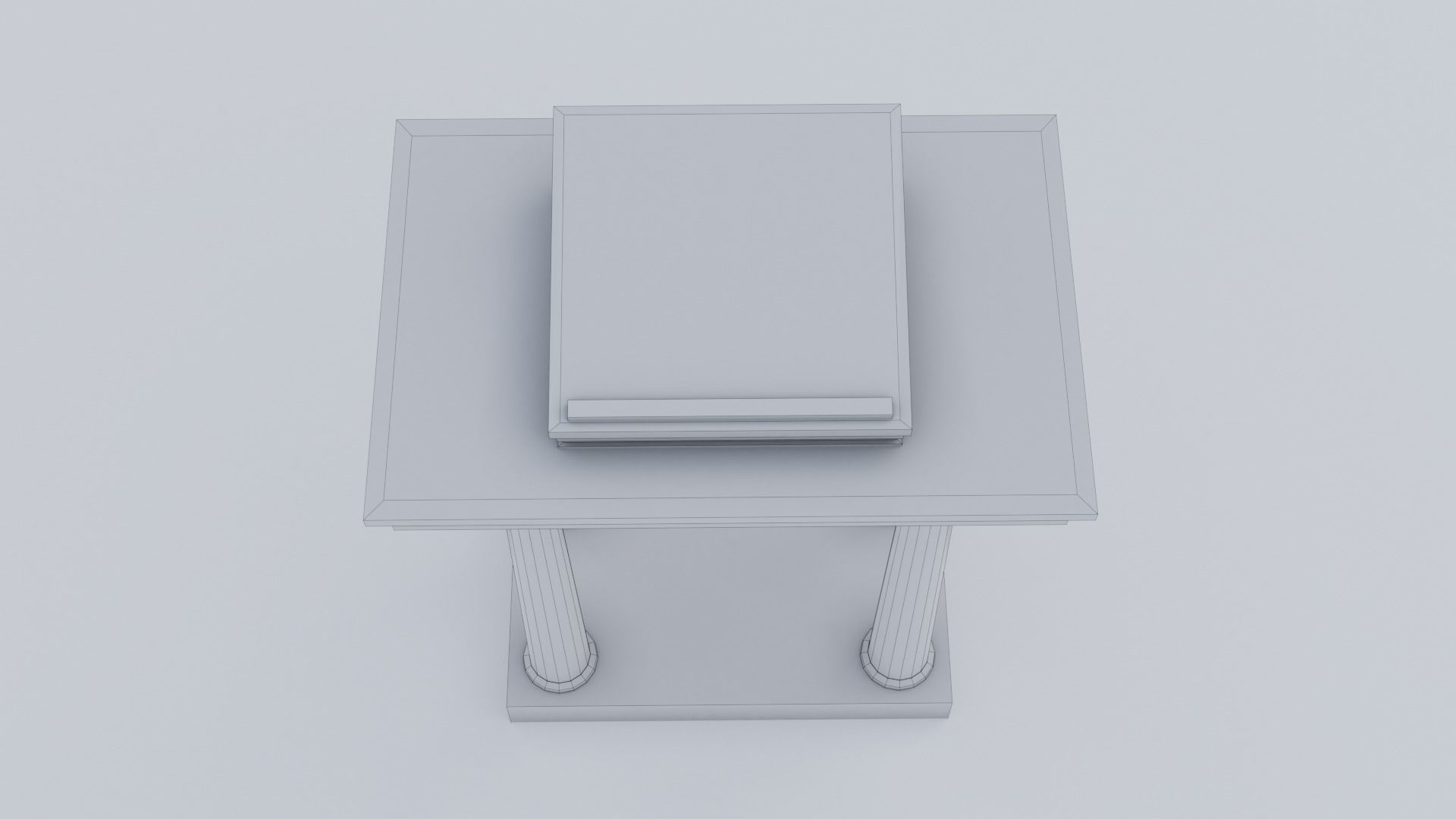 Lectern C wooden podium with book on top Low-poly 3D model_27