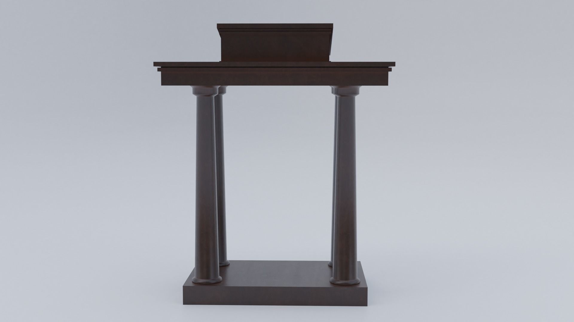 Lectern C wooden podium with book on top Low-poly 3D model_16
