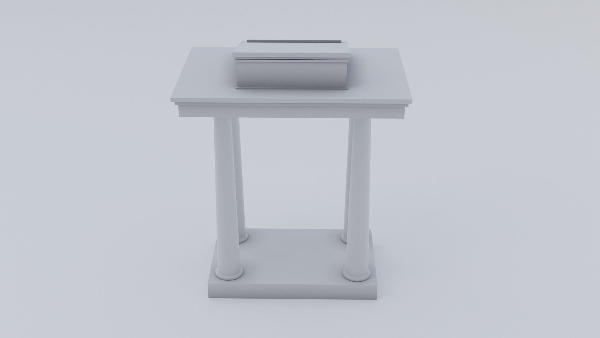 Lectern C wooden podium with book on top Low-poly 3D model_24