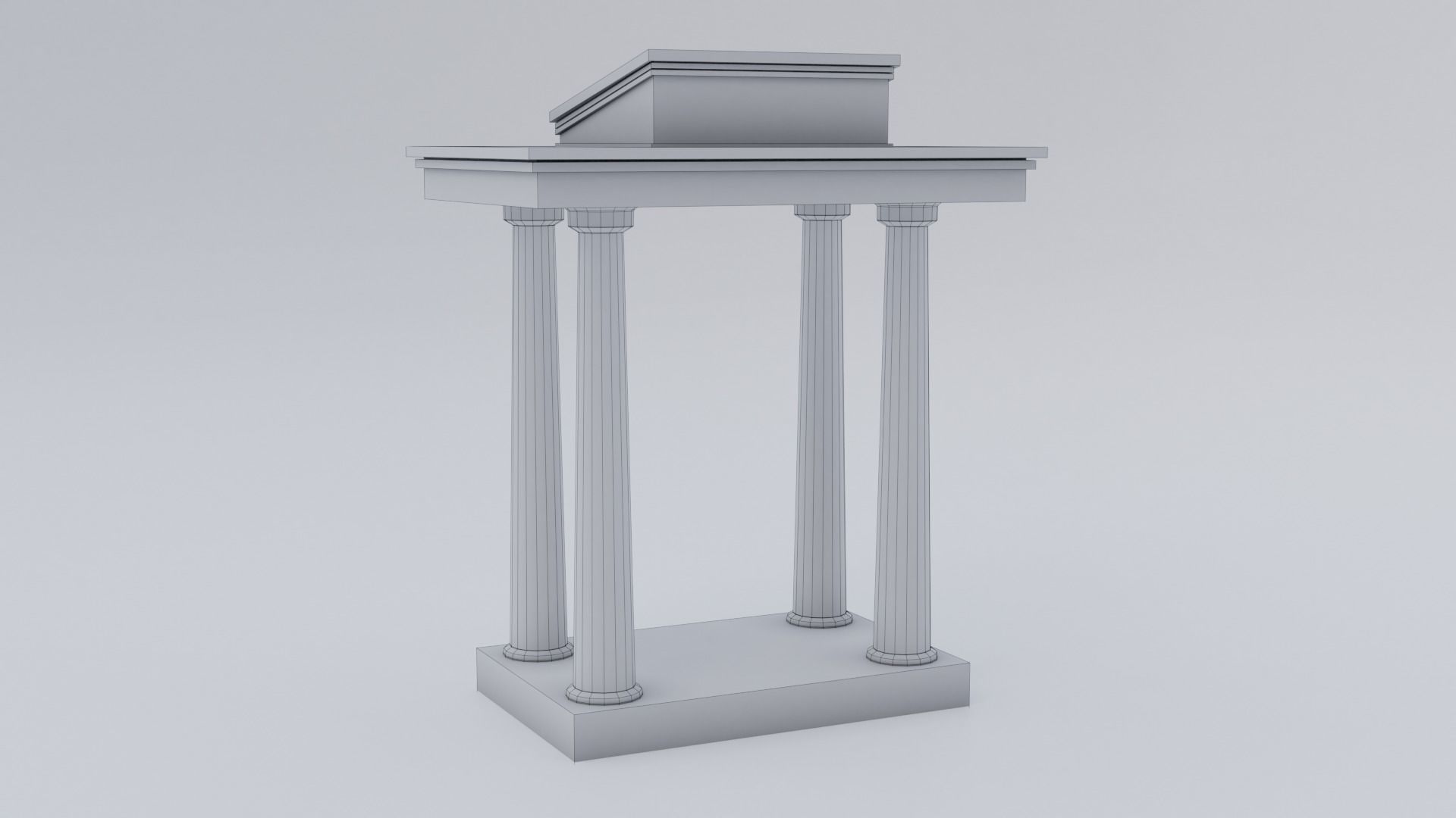 Lectern C wooden podium with book on top Low-poly 3D model_29