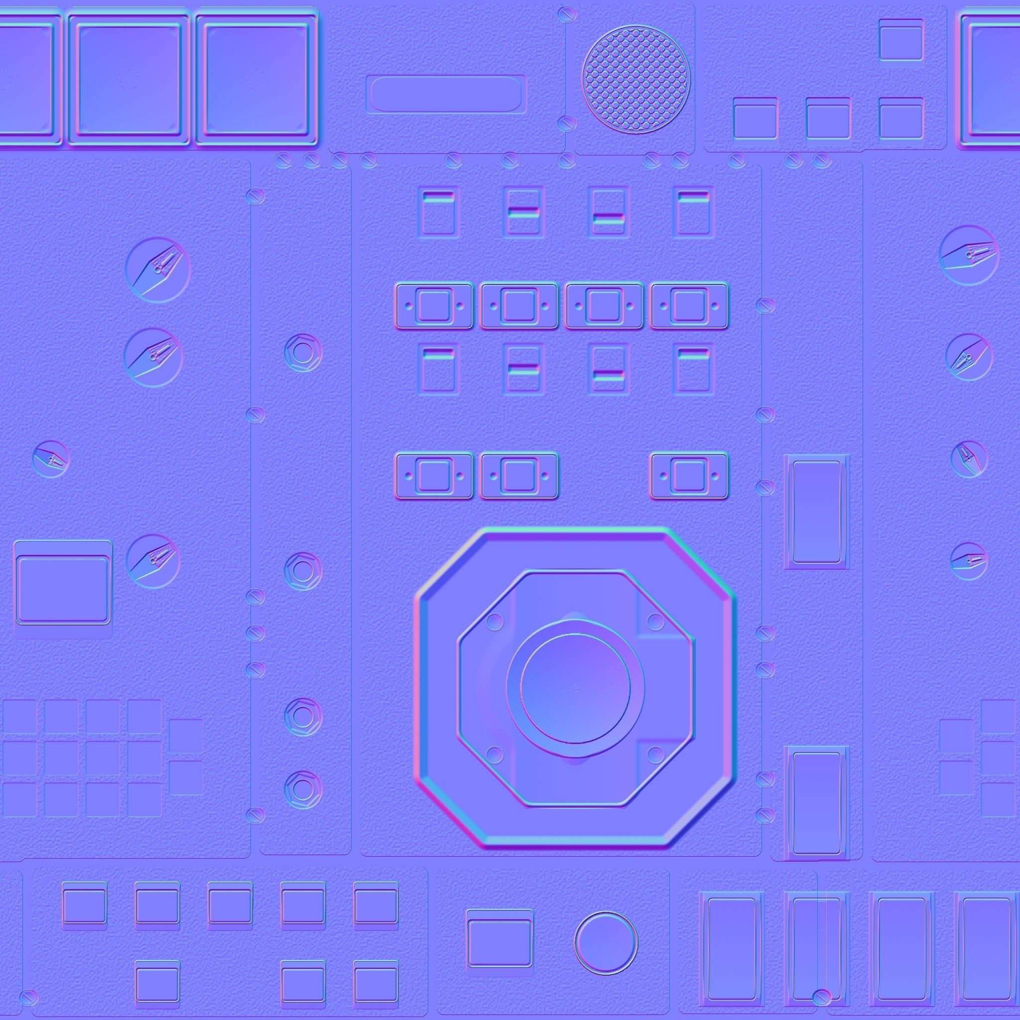 Scifi Wall Panel Texture Set 2 Low-poly 3D model_17