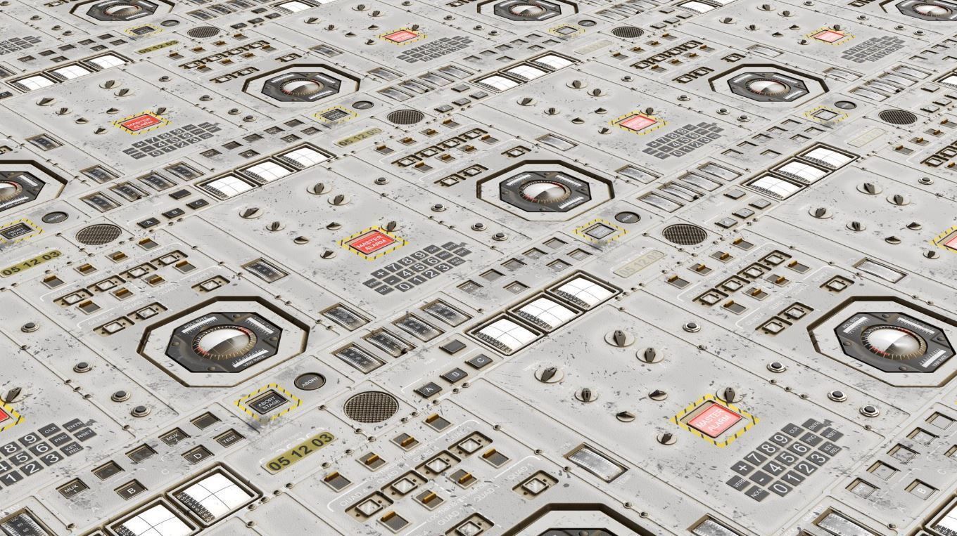 Scifi Wall Panel Texture Set 2 Low-poly 3D model_2