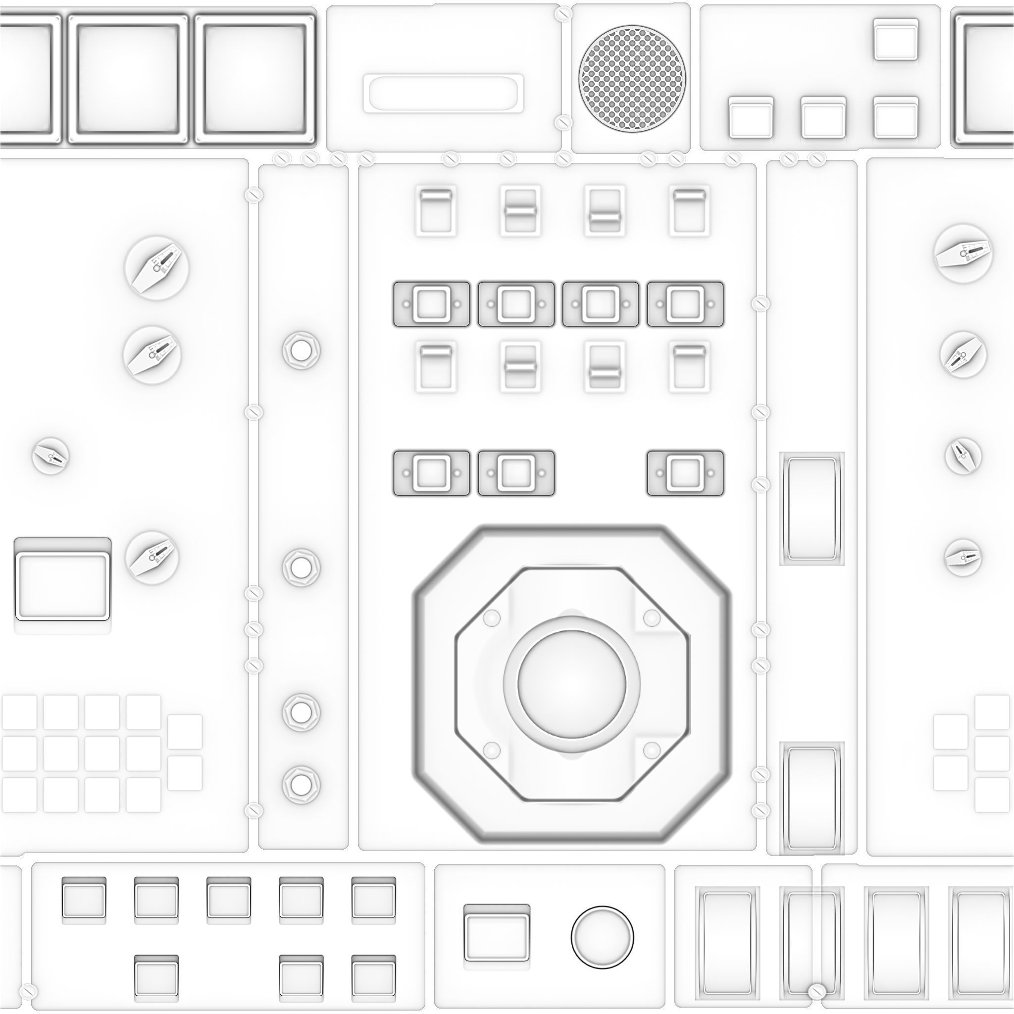 Scifi Wall Panel Texture Set 2 Low-poly 3D model_5