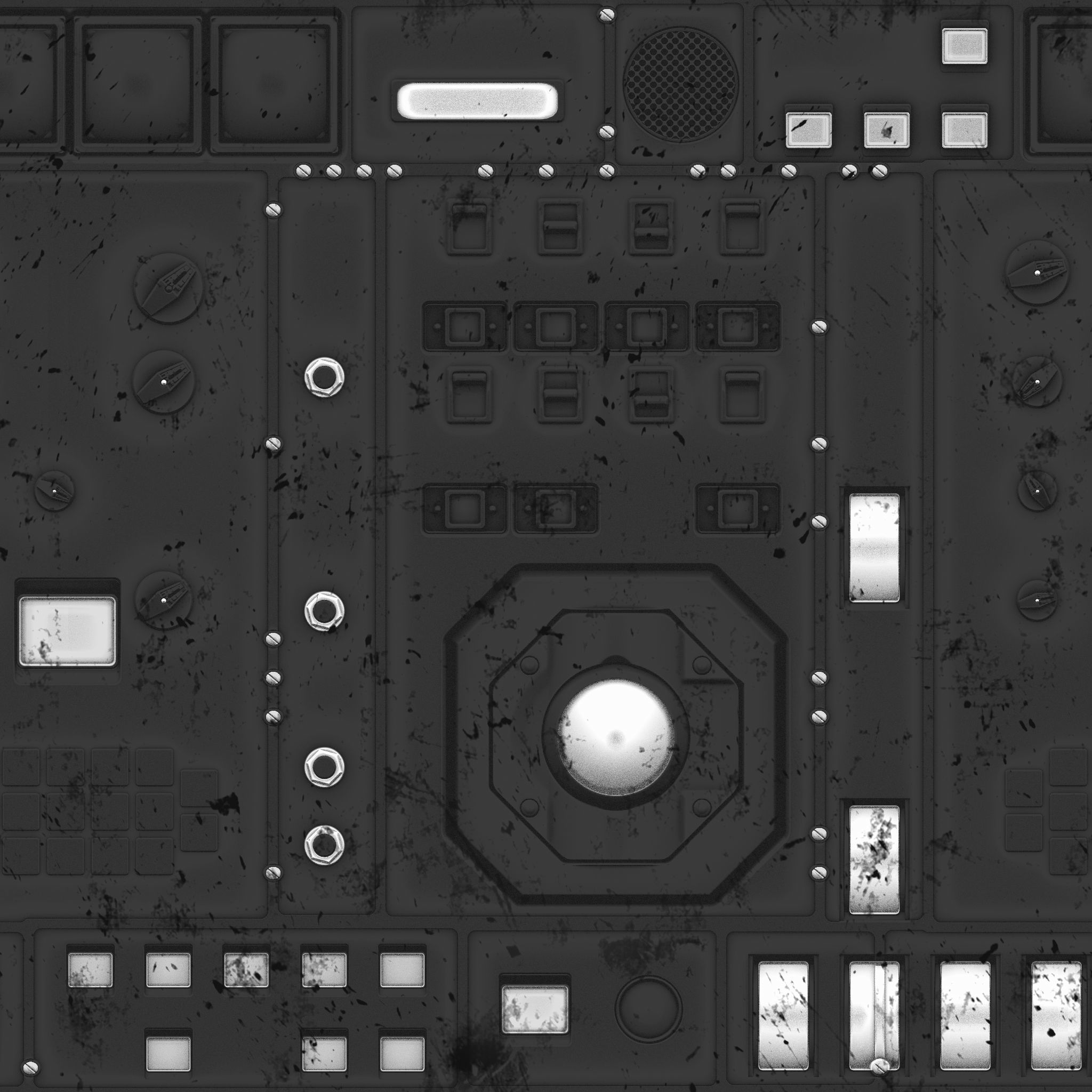 Scifi Wall Panel Texture Set 2 Low-poly 3D model_11