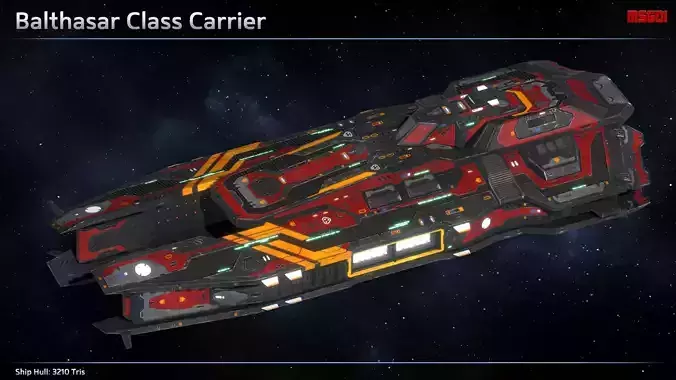 Spaceship Carrier Balthasar Low-poly 3D model