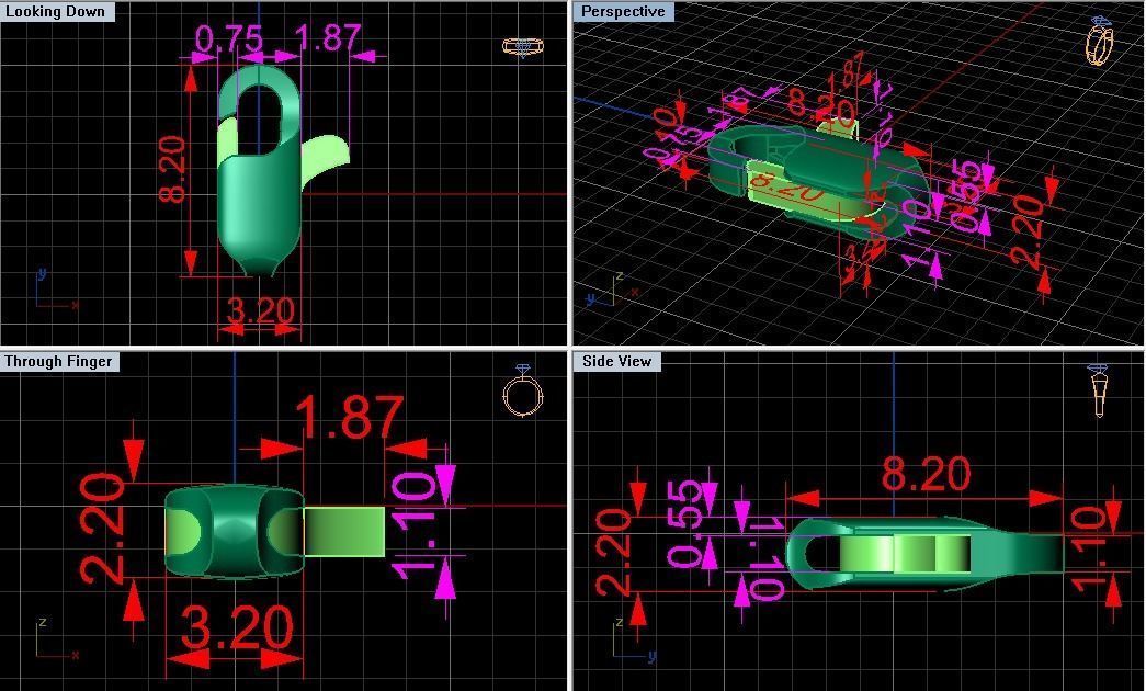 jewelry lock Carbine fastener 1 3D print model_2