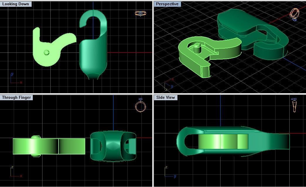 jewelry lock Carbine fastener 1 3D print model_5