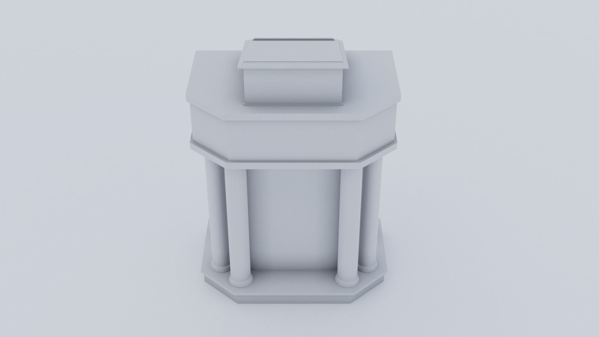 Church Pulpit Low-poly 3D model_15