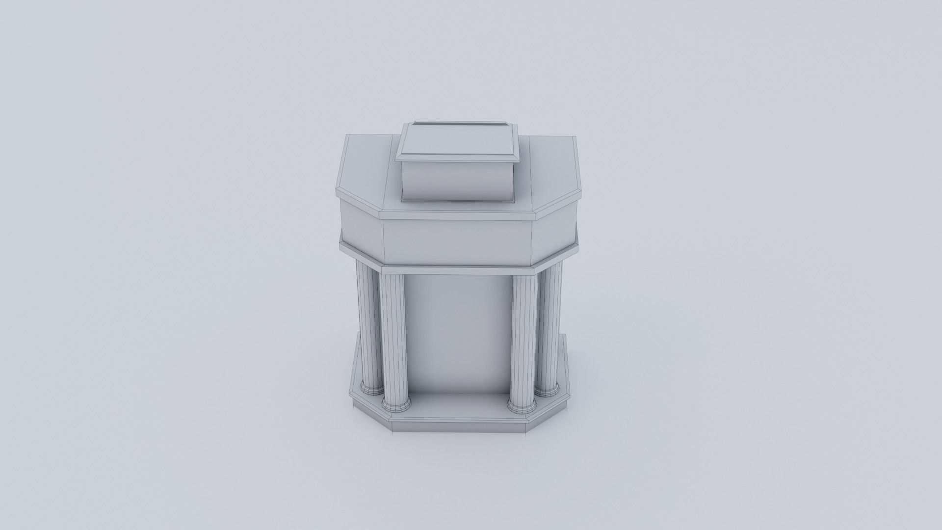 Church Pulpit Low-poly 3D model_20