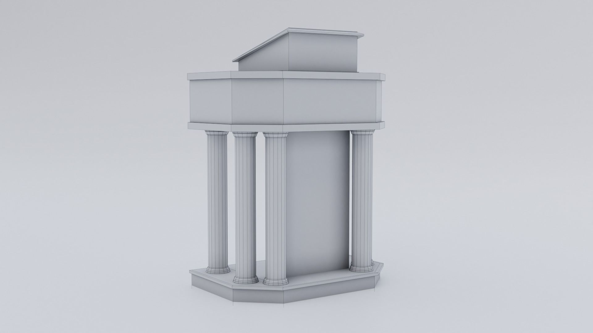 Church Pulpit Low-poly 3D model_16