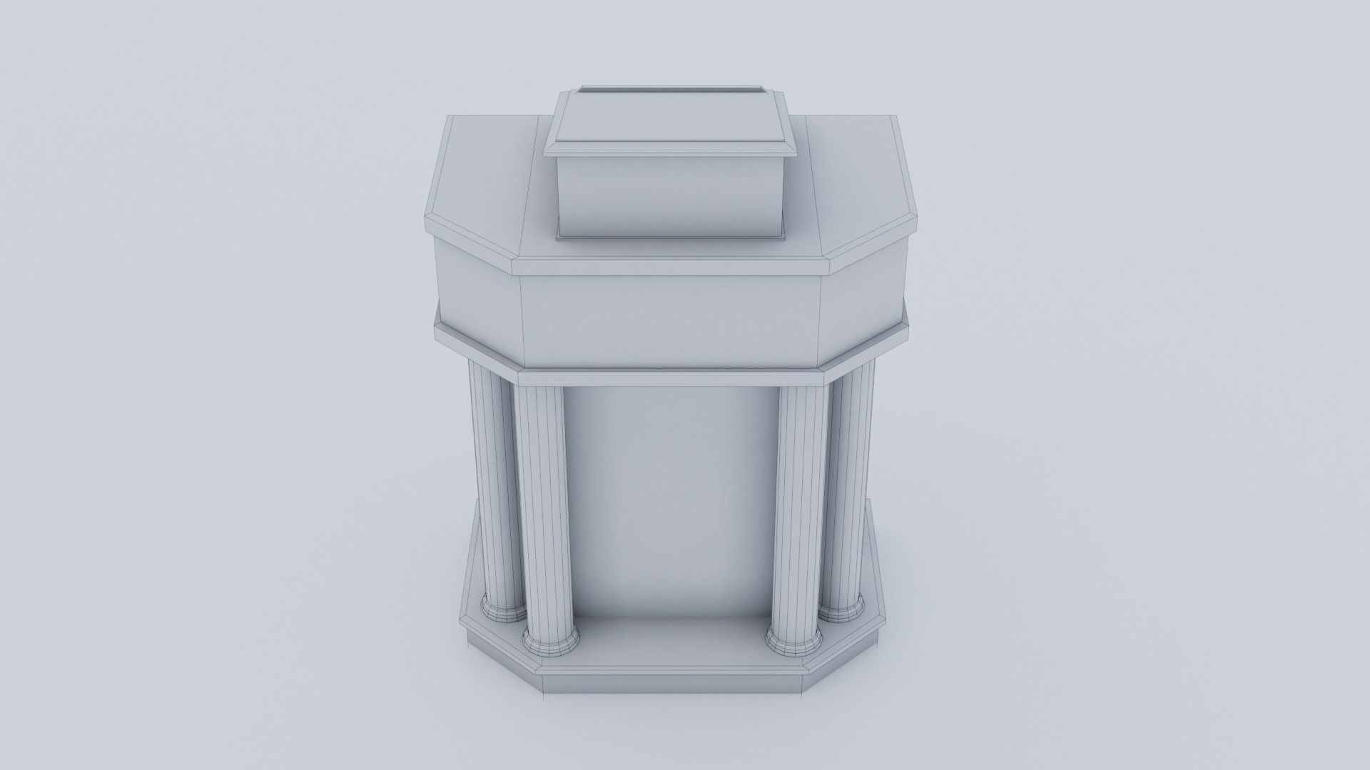 Church Pulpit Low-poly 3D model_18