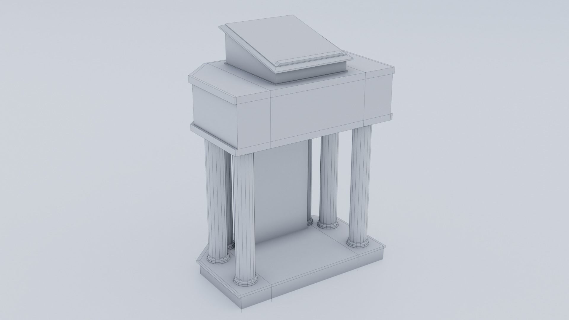 Church Pulpit Low-poly 3D model_19