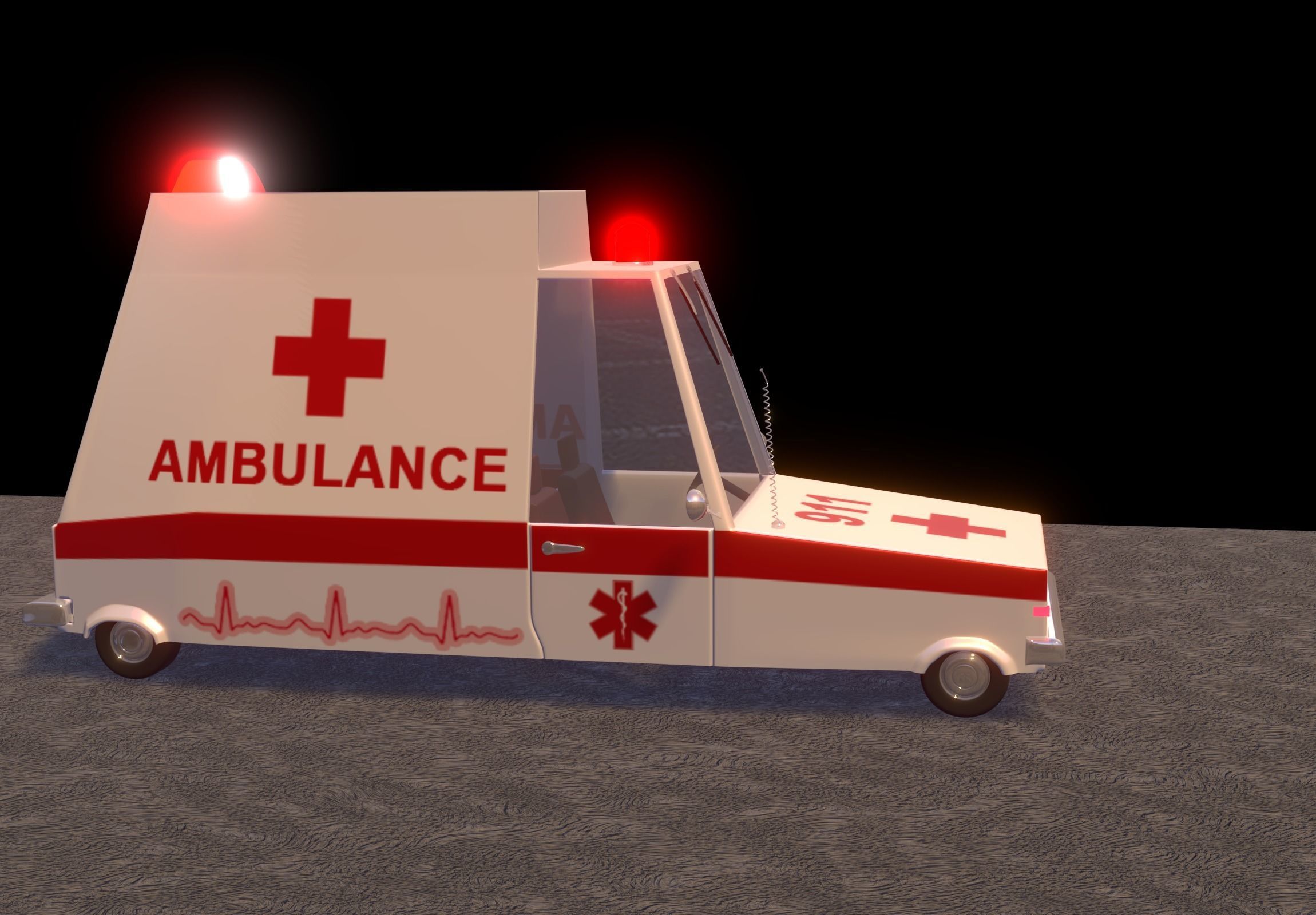 Ambulance car 3D model_4