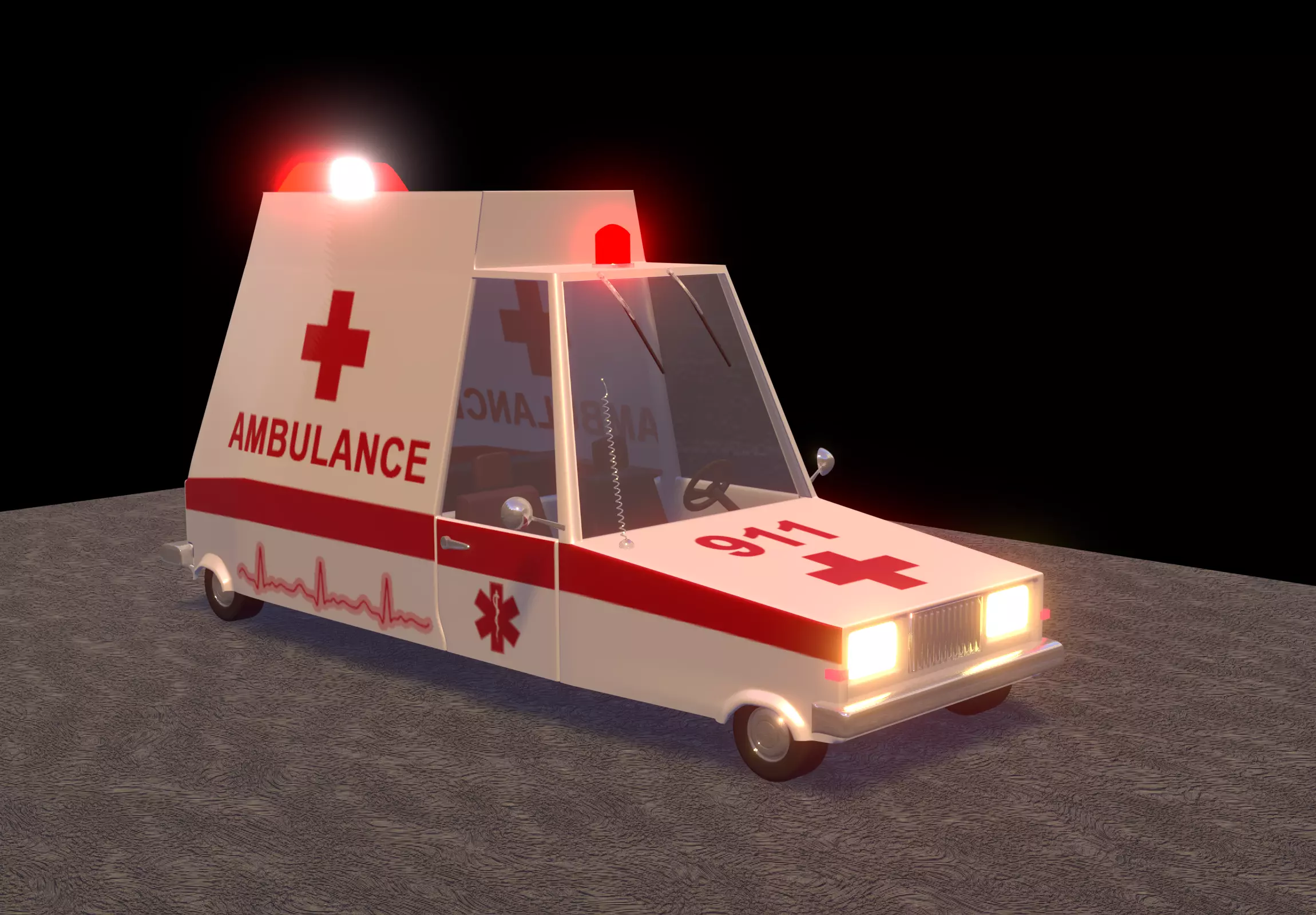 Ambulance car 3D model_0