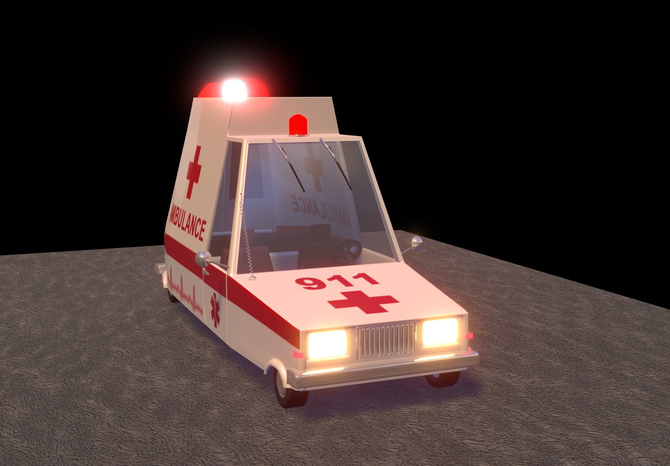 Ambulance car 3D model_12