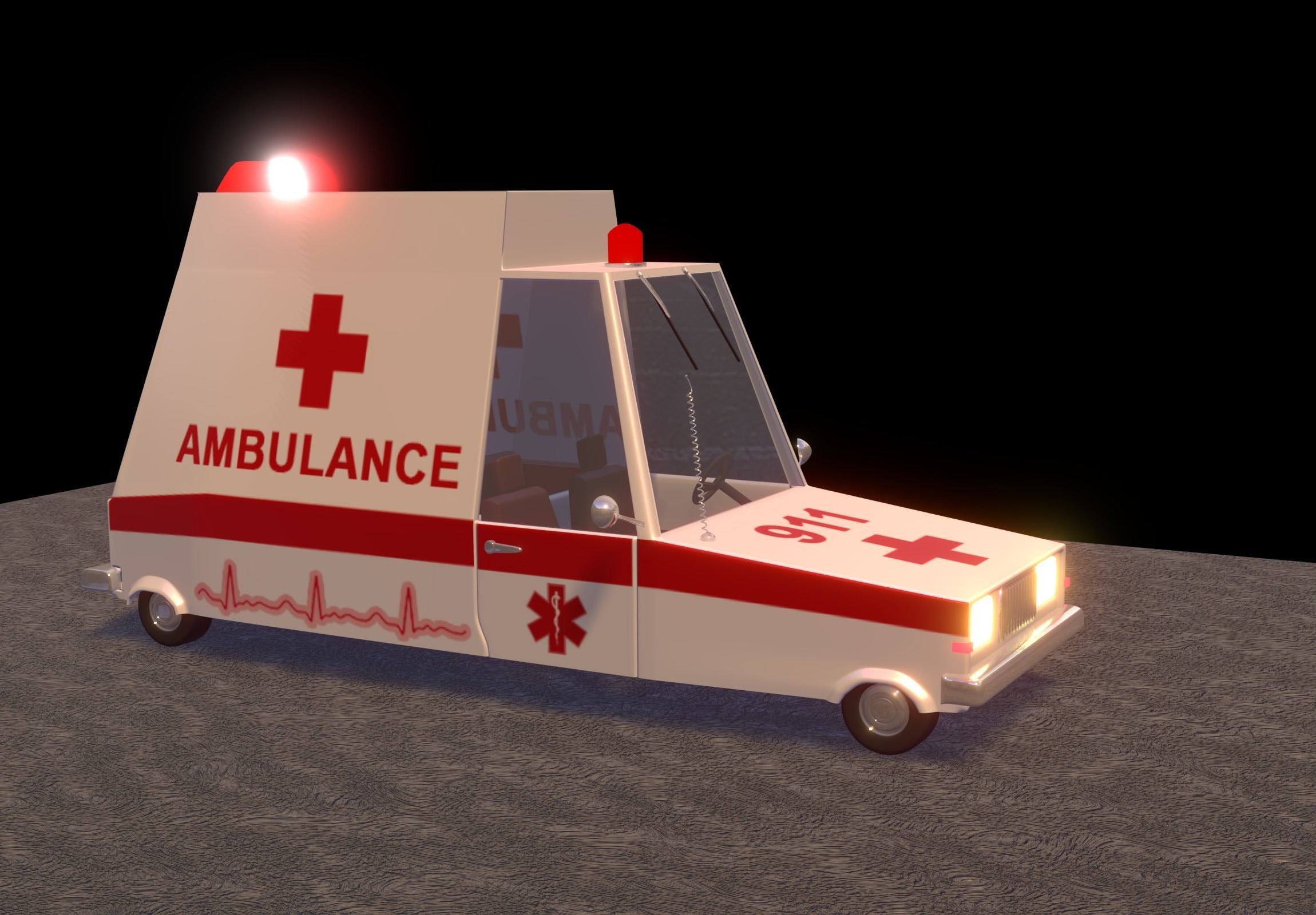 Ambulance car 3D model_3