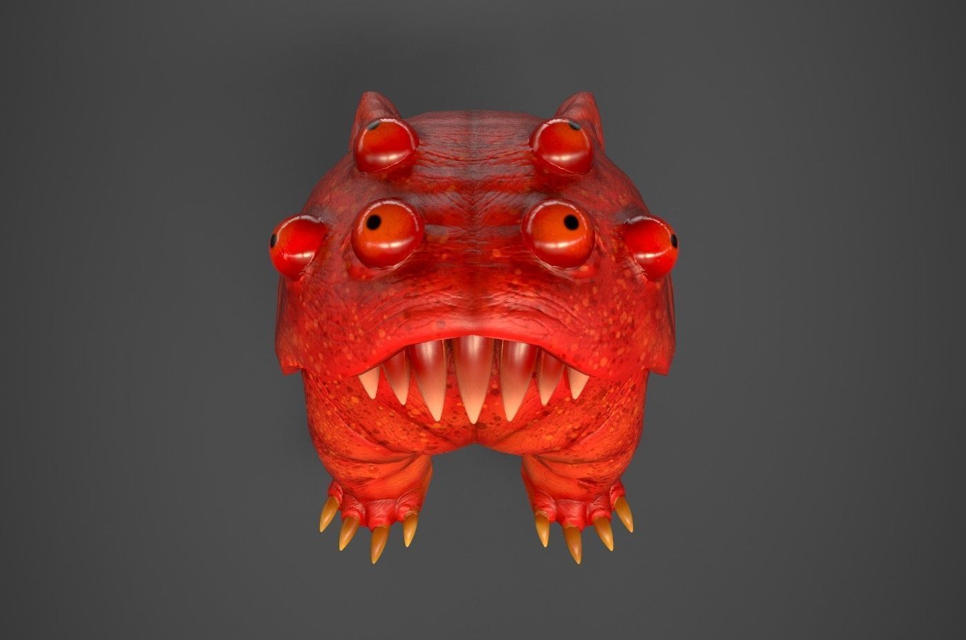 Cute Monster for Games Low-poly 3D model_4