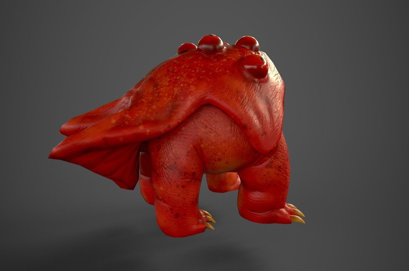 Cute Monster for Games Low-poly 3D model_3