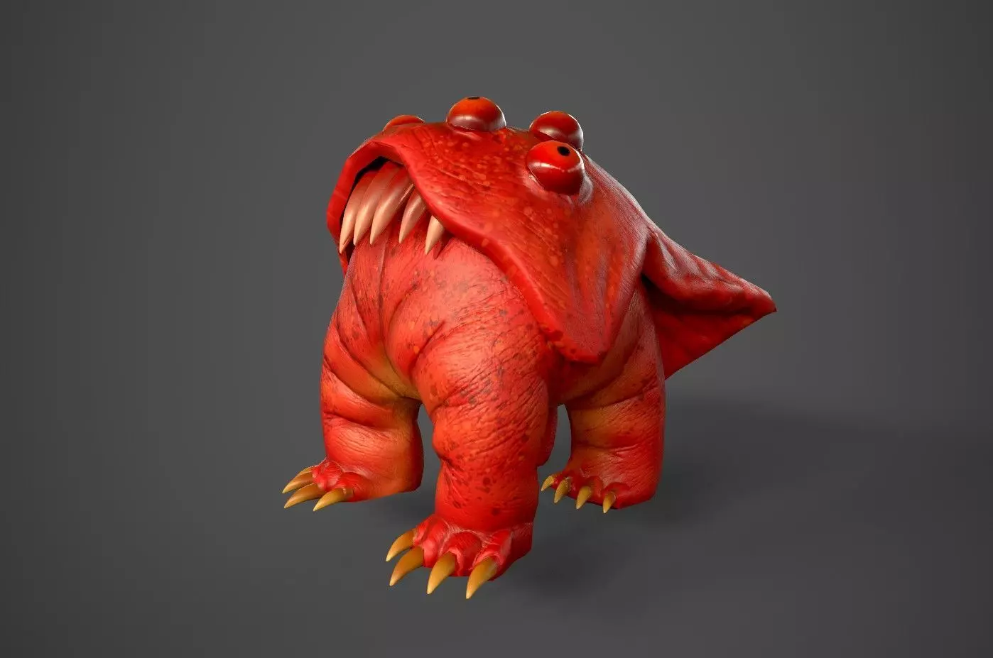 Cute Monster for Games Low-poly 3D model_0