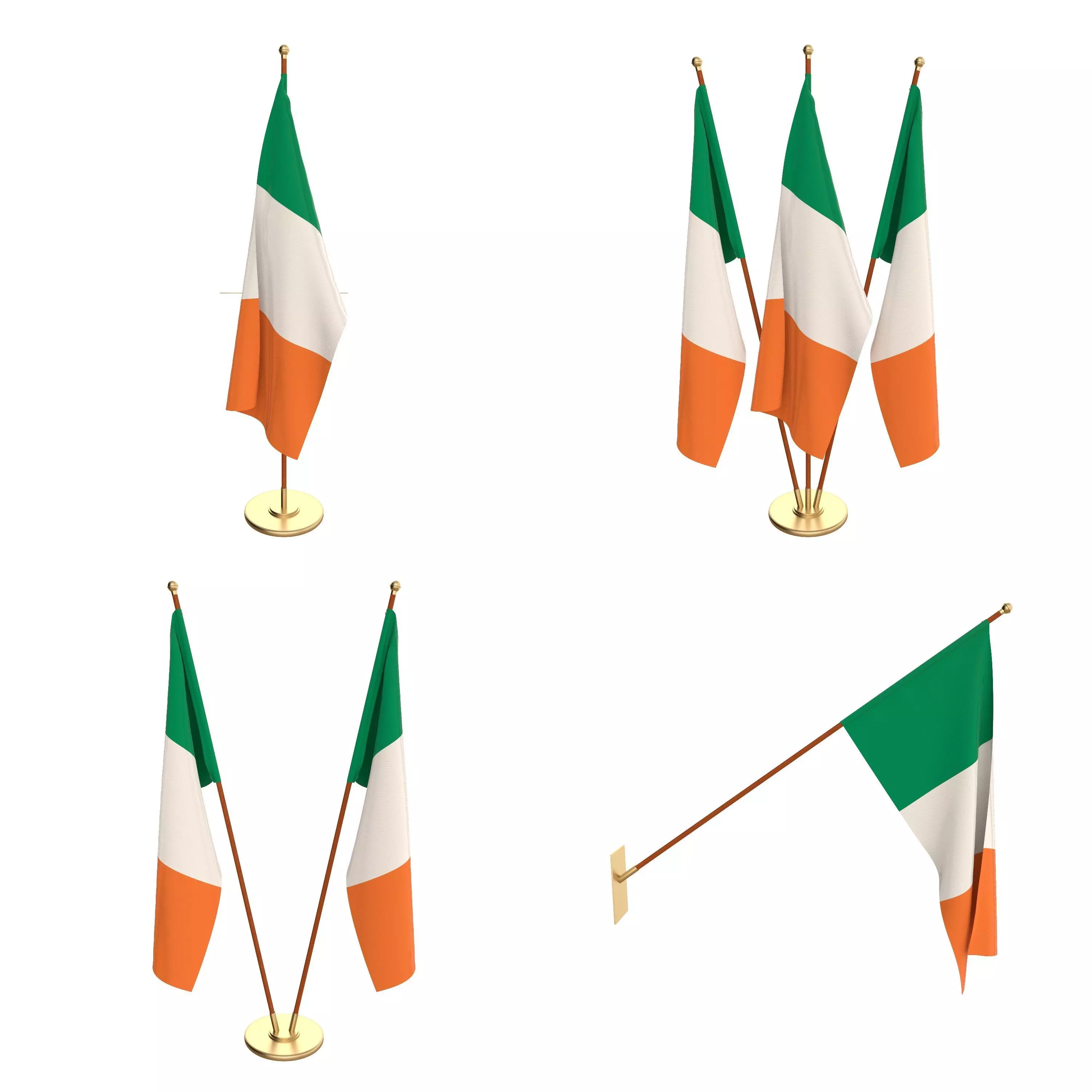 Ireland Flag Pack 3D model_0