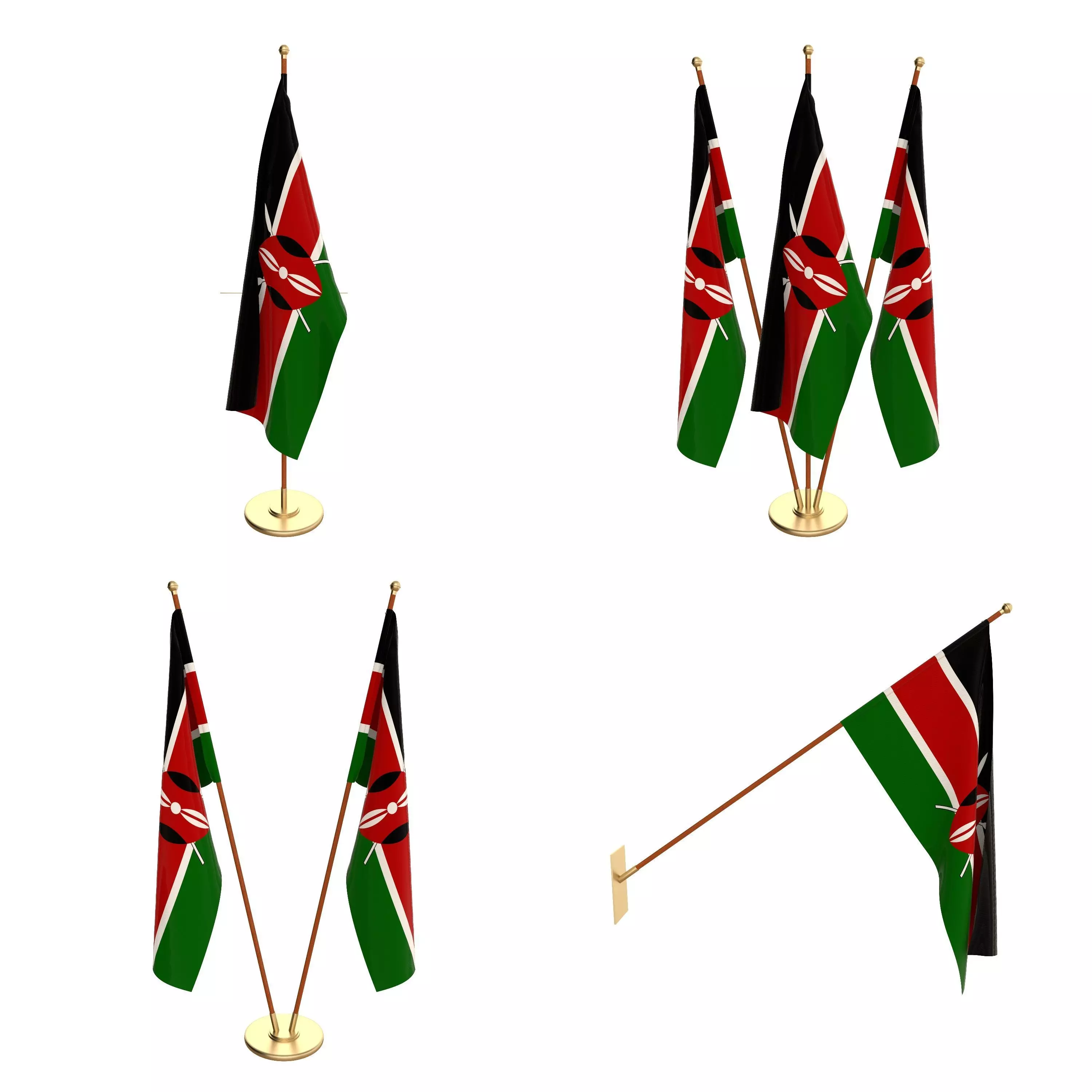 Kenya Flag Pack 3D model_0
