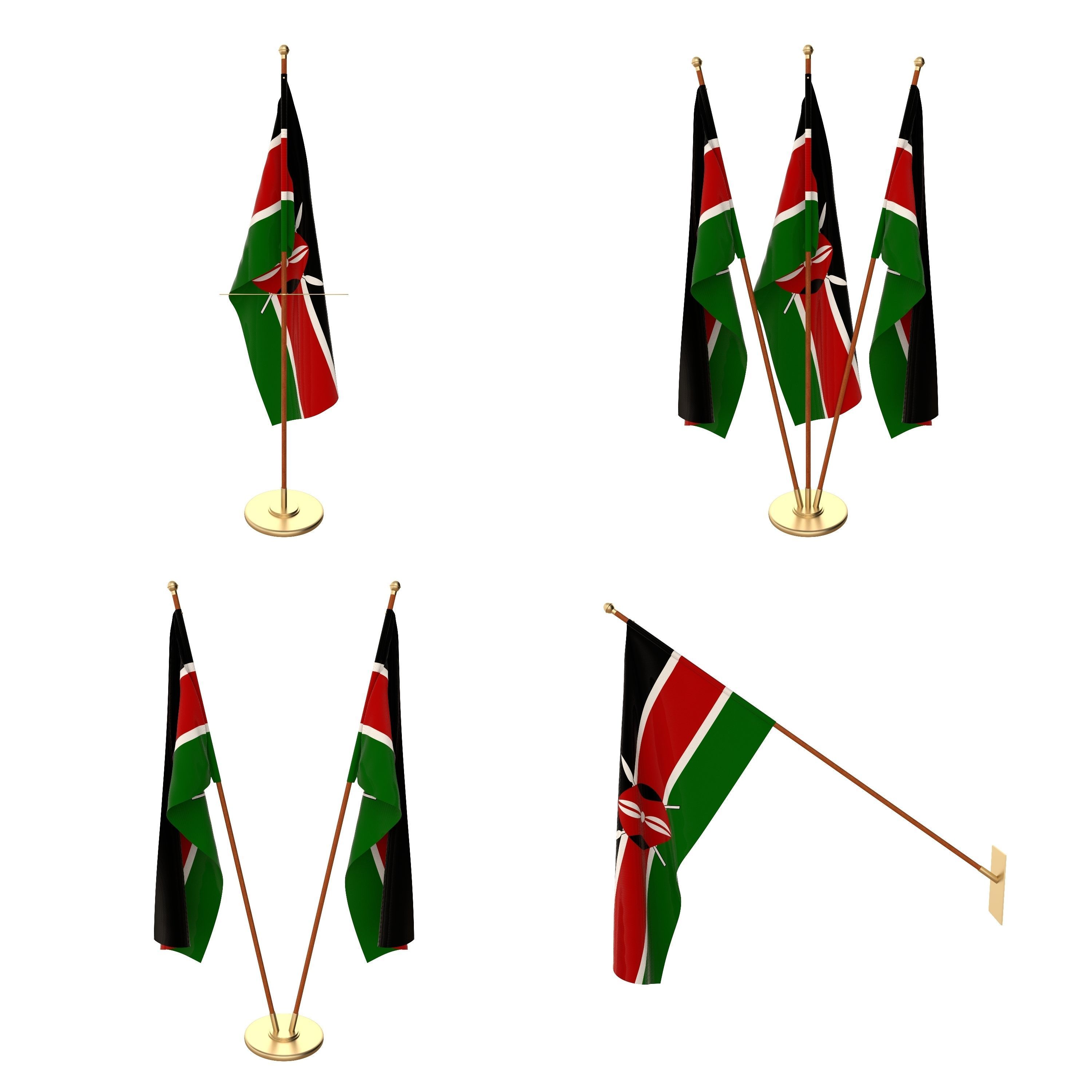 Kenya Flag Pack 3D model_1