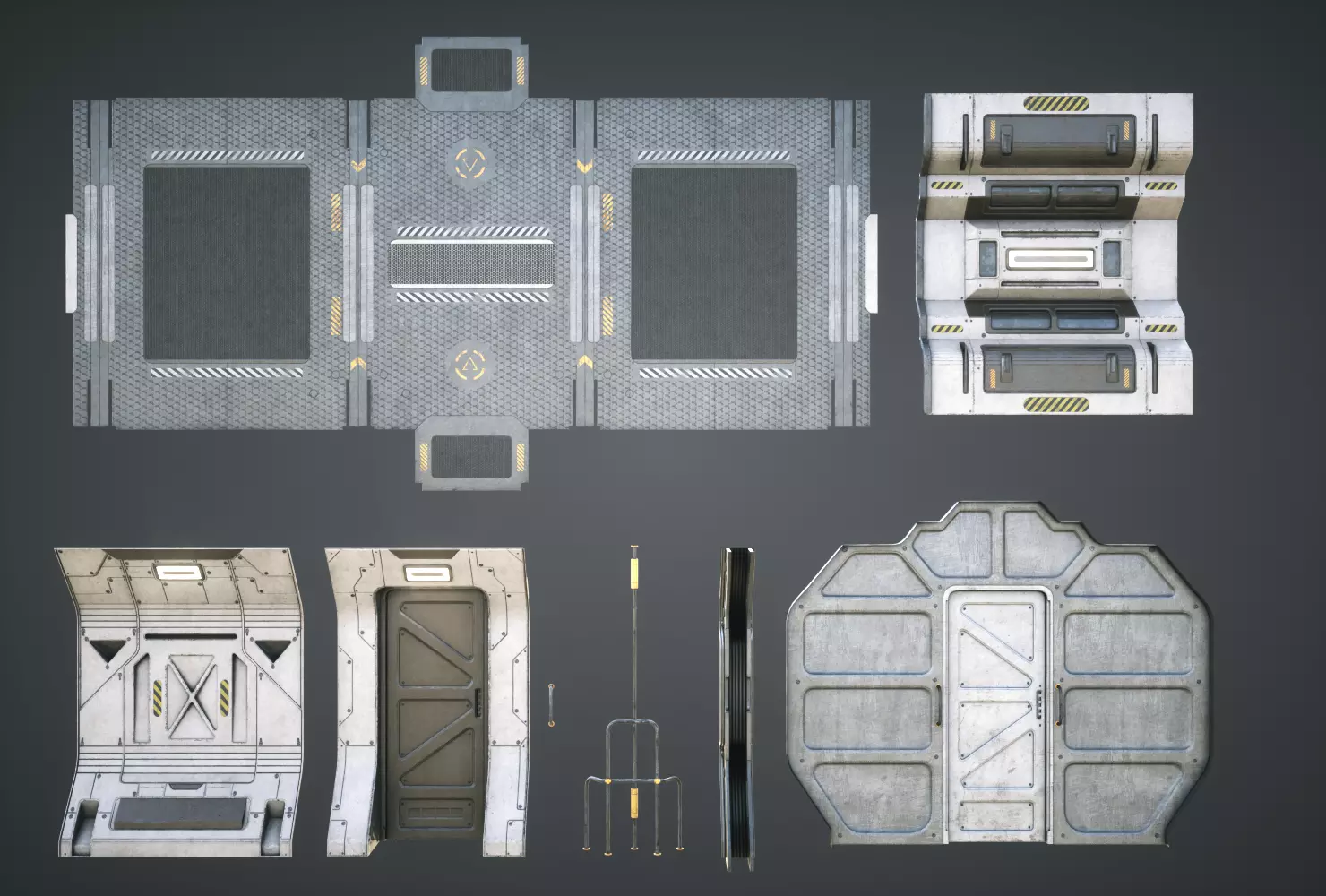 3D model Sci Fi Corridor Modular VR / AR / low-poly | CGTrader