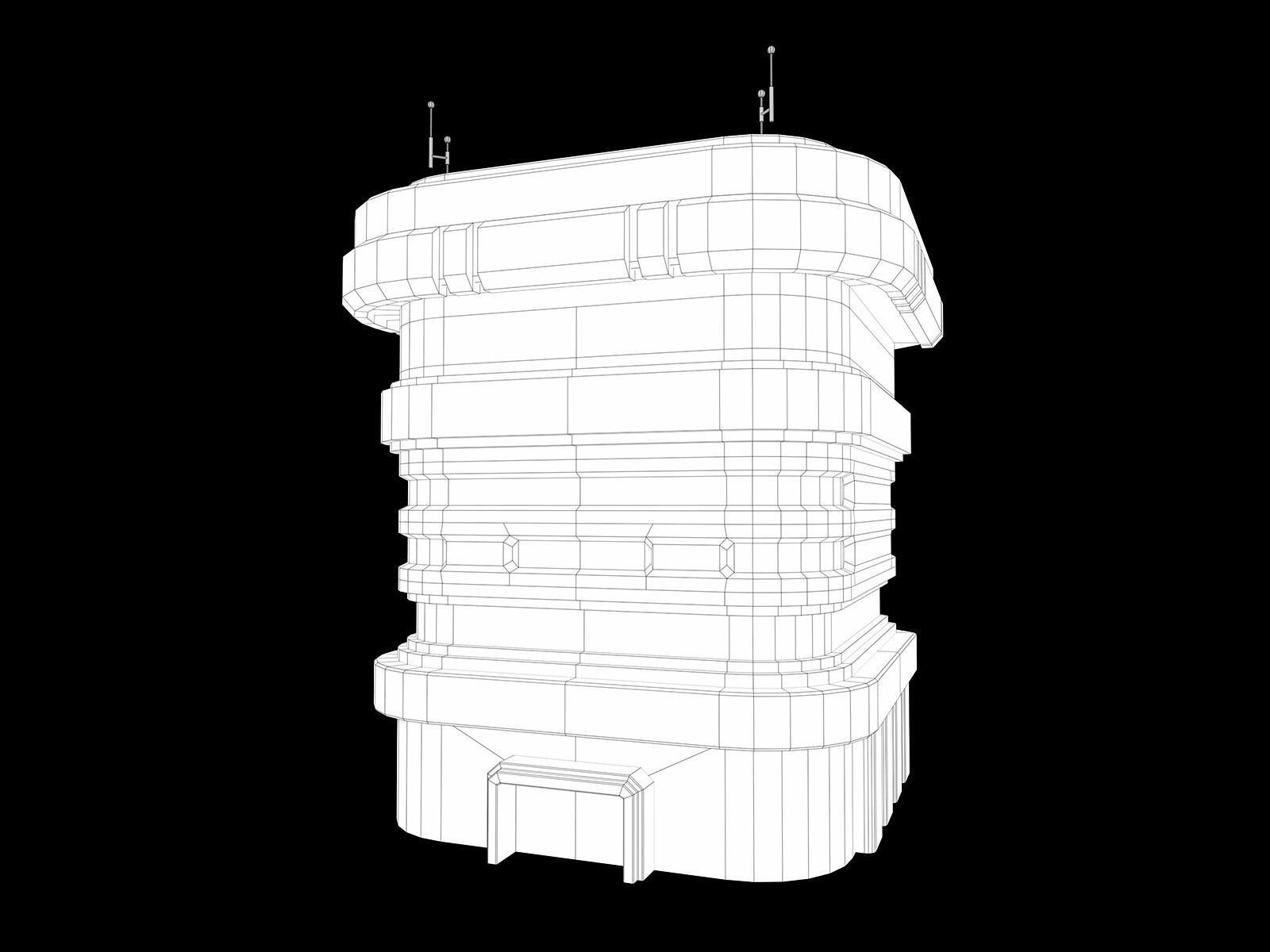 Lowpoly Modular Scifi Building Pack 3D Model Collection_39