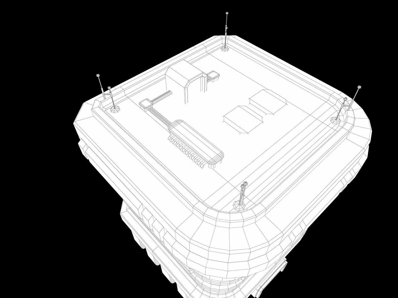 Lowpoly Modular Scifi Building Pack 3D Model Collection_19