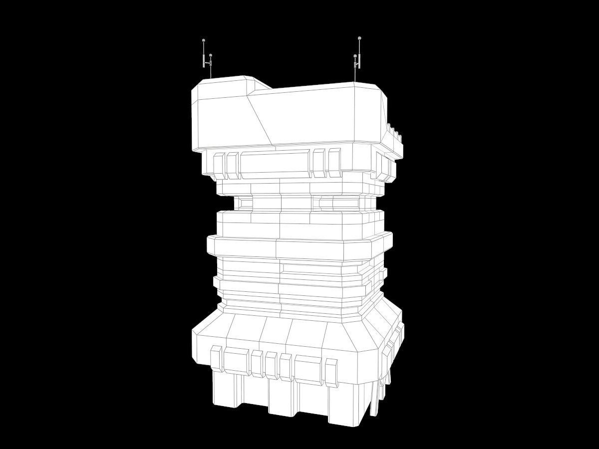 Lowpoly Modular Scifi Building Pack 3D Model Collection_27