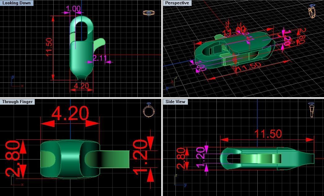 jewelry lock Carbine fastener 3 3D print model_6