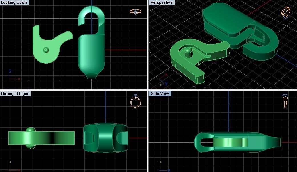jewelry lock Carbine fastener 3 3D print model_3