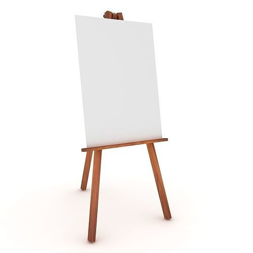 easel with blank canvas 3D model