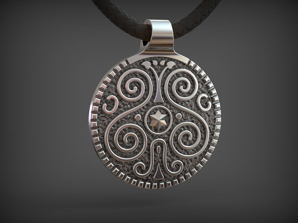 Pendant Tree with Star 3D print model_0