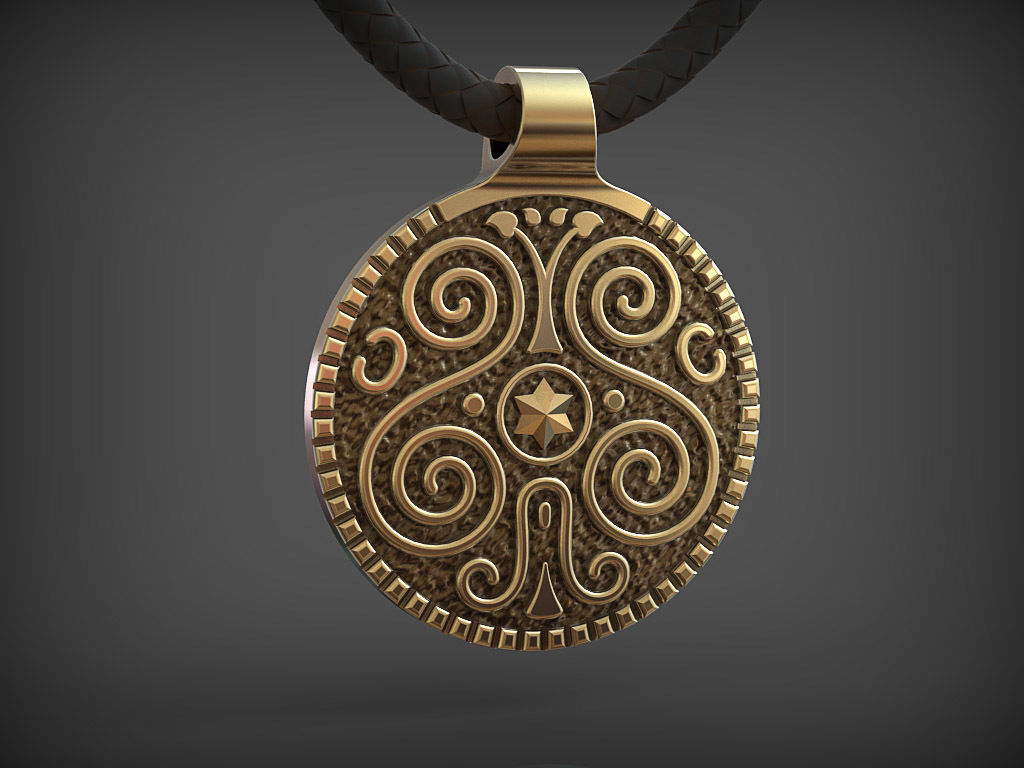 Pendant Tree with Star 3D print model_3