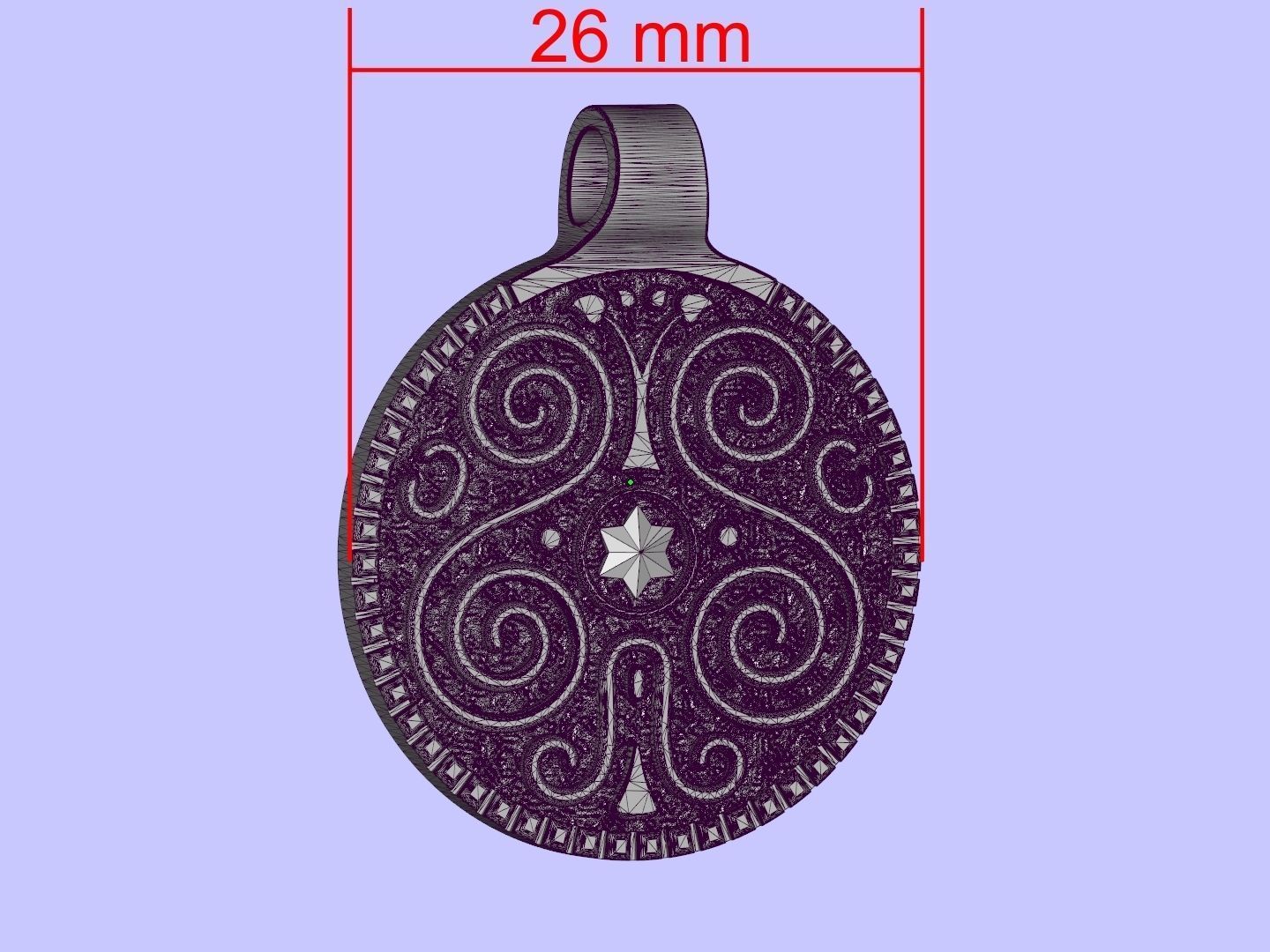 Pendant Tree with Star 3D print model_6