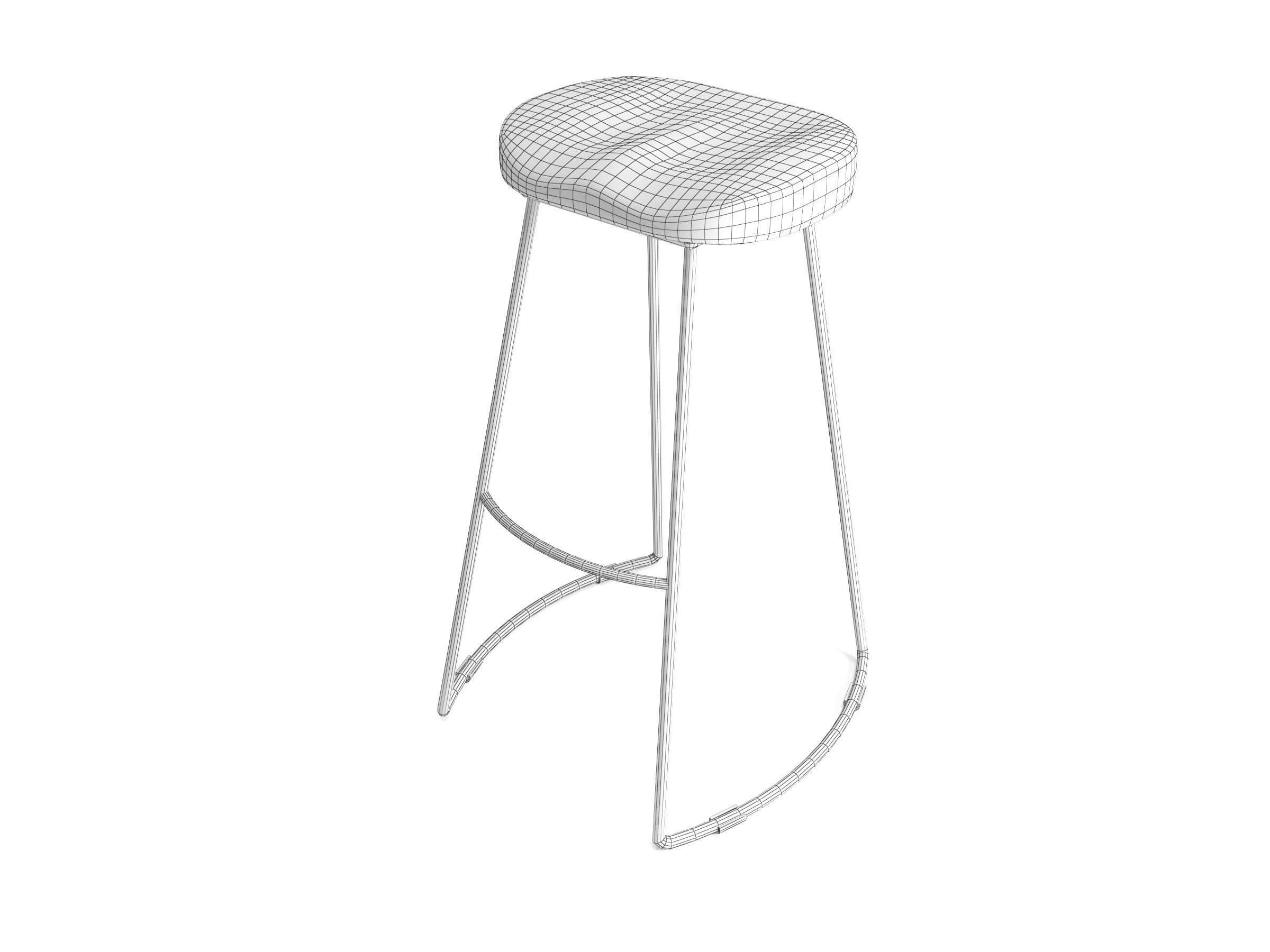 Bar stool height -760mm 3D model_1
