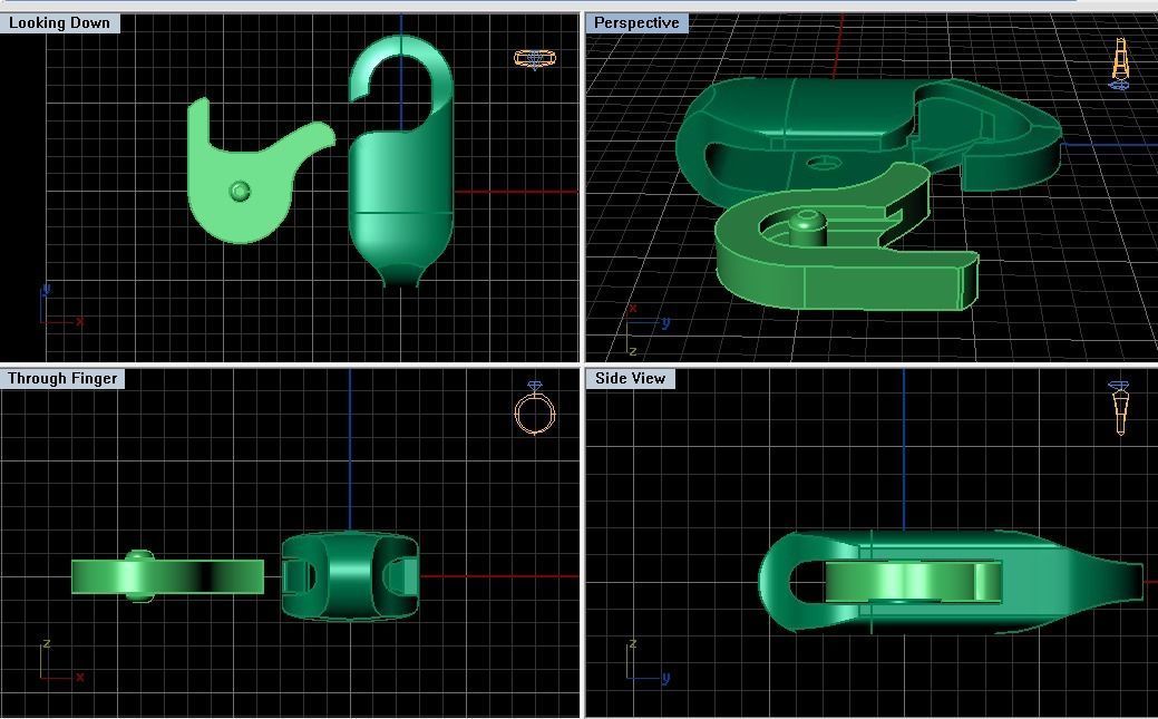 jewelry lock Carbine fastener 5 3D print model_1