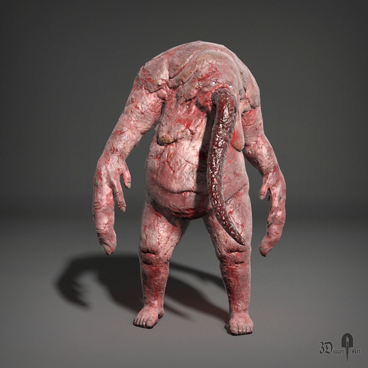 Fat mutant Low-poly 3D model_2