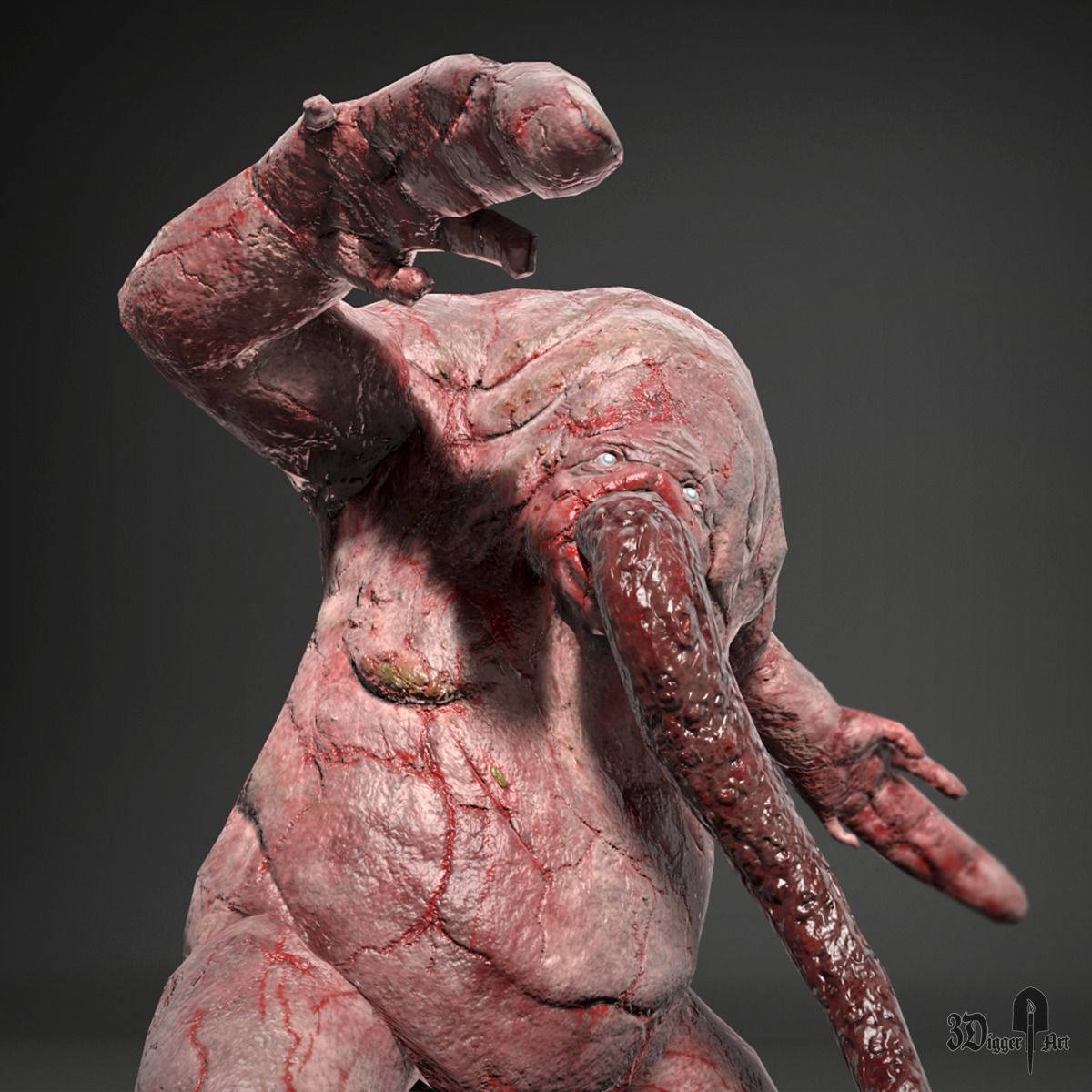 Fat mutant Low-poly 3D model_0