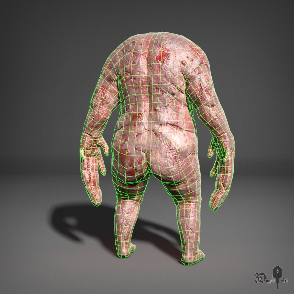 Fat mutant Low-poly 3D model_5