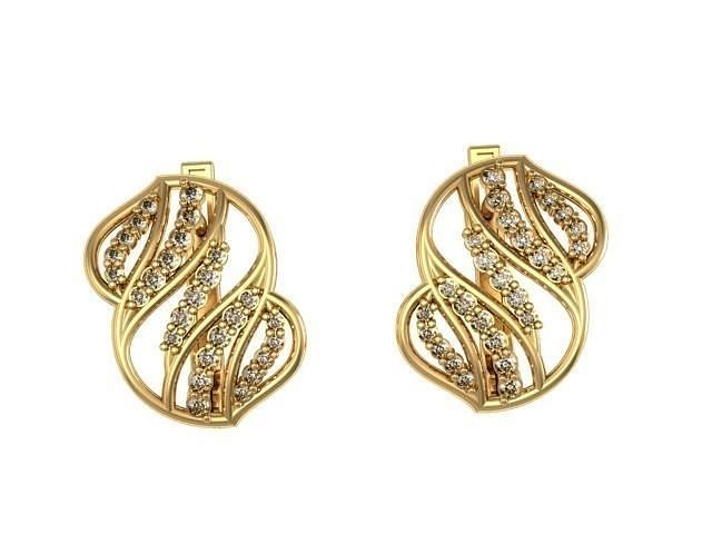 Earrings Wave set 3D print model
