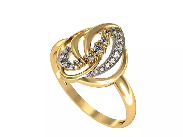 Ring Diamond leaf set